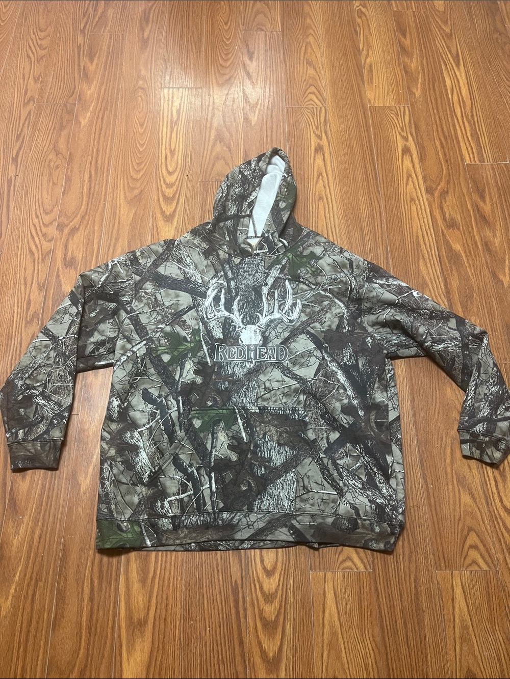 RedHead Men's Camouflage Crewneck Hoodie in Green and Brown 2XL